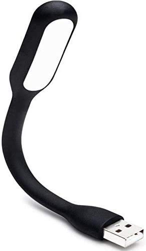 USB LED Light Lamp for Power Bank, Portable USB led Night Light Lamp with Flexible Arm, Flexible Gooseneck Reading USB LED Light Lamp,Compatible for Laptop, Notebook, Reading Lamp, Eye Care (6-Black)