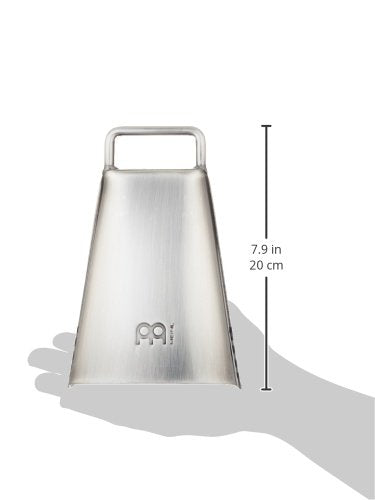 [AUSTRALIA] - Handheld Cowbell with Holder, 6 1/4" Hand Brushed Steel — NOT MADE IN CHINA — Low Pitch, 2-YEAR WARRANTY 6 1/4" 