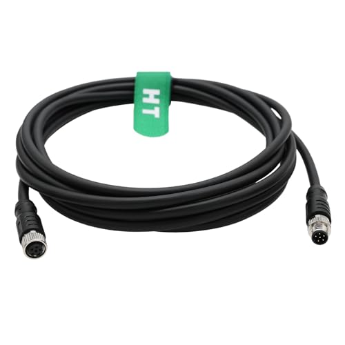 M8 6 pin Male to 6 pin Female Cable for Basler Camera ace 2 V, Boost R, Racer 2 S, Vision System Sensor Industrial Automation Control, A Coding, Shielded, 1m M8 6 pin female to male