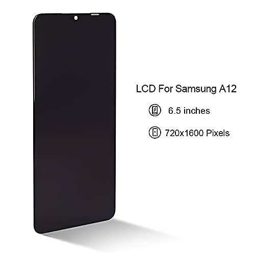 for Samsung Galaxy A12 Screen Replacement with Frame for Samsung a12 a125u Screen Replacement A12 Nacho A127 s127dl a125a a125w LCD Display digitizer Touch Screen Assembly with Repair Tools 6.5 inch