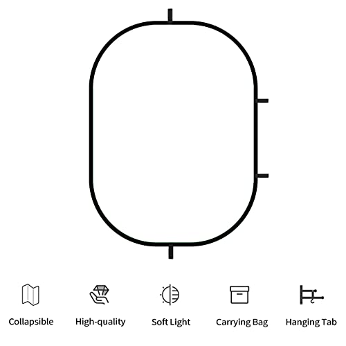 Selens Oval Light Diffuser, 59x78in/150x200cm Collapsible Pop-up Soft Light 59x78inch/150x200cm with carrying bag