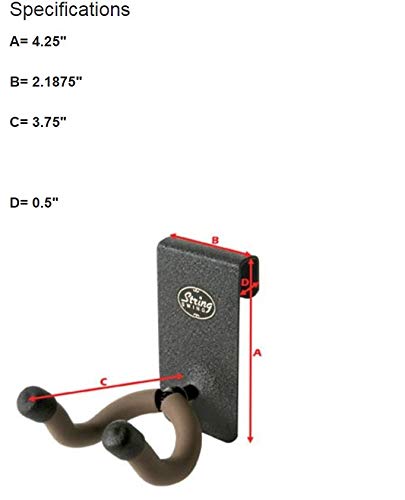 String Swing CC07 Clip-On Guitar Keeper for Flat Handle Amp or Speaker Cabinet
