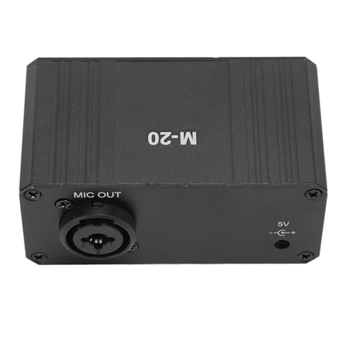 Microphone Preamp, High Gain 48V Power XLR Output Mic Preamplifier for Dynamic and Condenser Microphones Booster