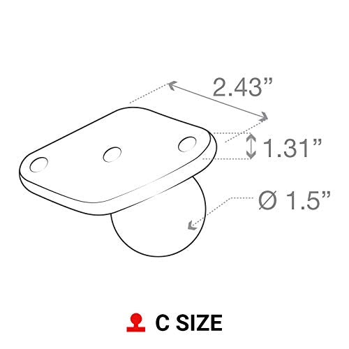 RAM Mounts Diamond Ball Base RAM-238U with C Size 1.5" Ball Standard Packaging