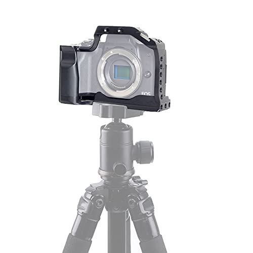 FocusFoto Camera Cage Video Filmmaking Stabilizer Rig Aluminium Alloy Extension Frame with Cold Shoe and 1/4" 3/8" Screw Mouting for Canon EOS M50 Mark II/M50/M5 Mirrorless Camera