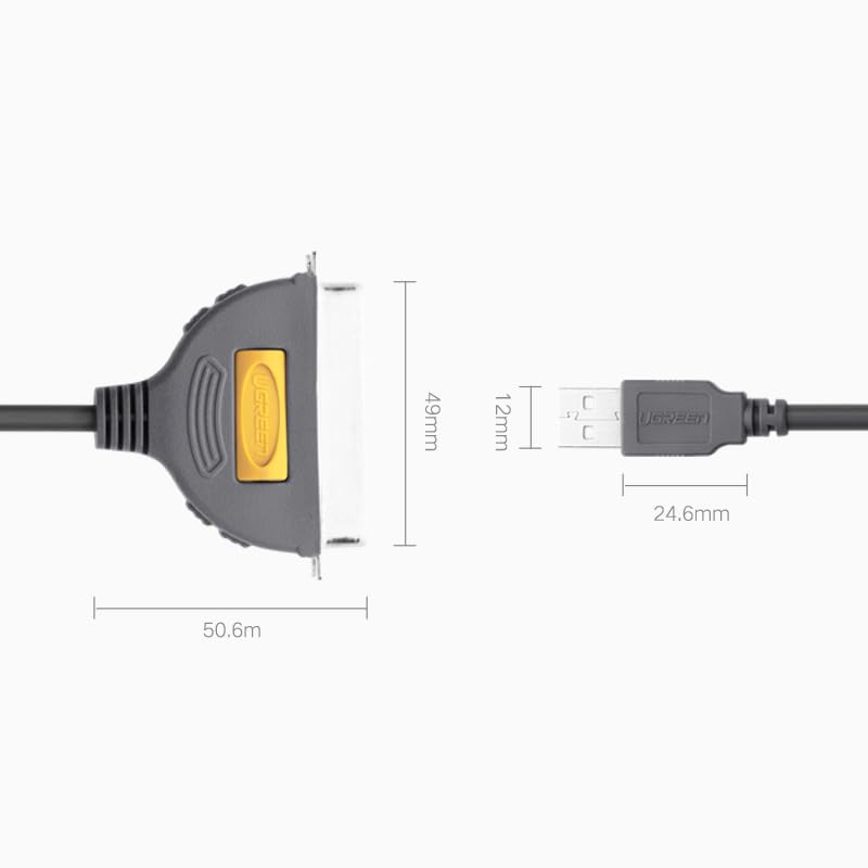 UGREEN 10FT USB to Parallel Port Printer Cable, CN36 Cable Adapter IEEE1284 for Old Printer, Centronics Parallel Converter with Fast Transmission (Pack of 3) 10FT (Pack of 3)