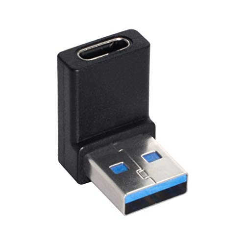 Cablecc USB-C Type C Female 90 Degree Down Angled to USB 3.0 A Male Data Adapter for Laptop Desktop