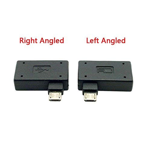 CY Micro OTG Adapter 2 Pack USB 2.0 Micro USB Male to USB Female OTG Adapter 1piece left+1piece right