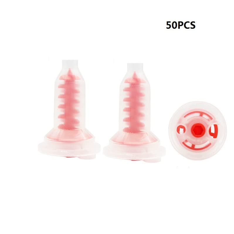 [AUSTRALIA] - Dental Impression Mixing Tips, YOUYA DENTAL 50pcs Dental Intra Oral Tips for Dentistry Materials Mixing Tube Disposable Silicone Rubber Head Lab Products - Pink Large 50Pcs NT7055-Red 