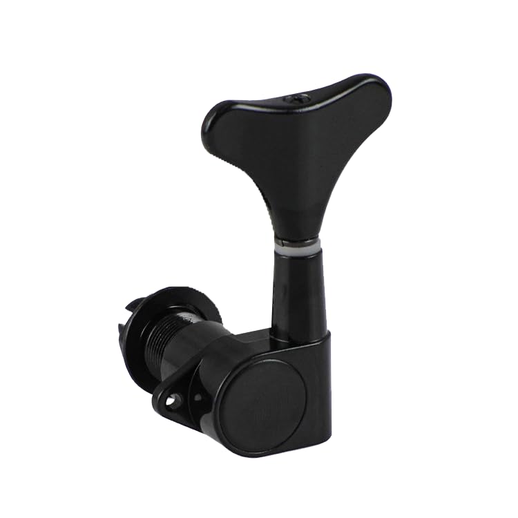 2 Left 2 Right Inline Sealed Bass Tuners Tuning Pegs Keys Machine Heads Set for Precison Bass or Jazz Bass (Black) (Left+Right)×2 Black
