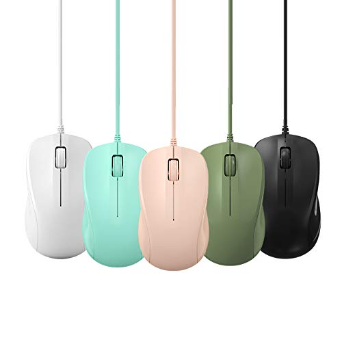 CORN USB Silent Wired Computer Mouse with Easy Click for Office and Home, 1200DPI, Premium and Portable, Compatible with Windows PC, Laptop, Desktop, Notebook (Black) Black