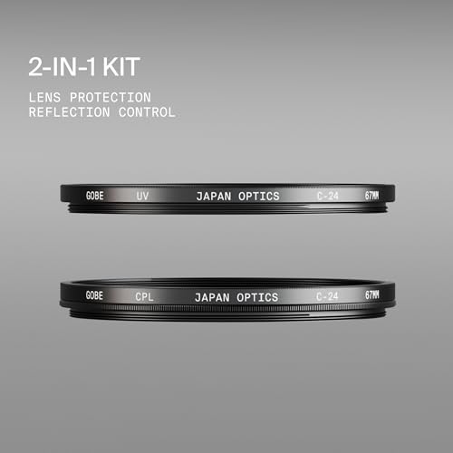 Gobe 82mm UV + Circular Polarizing (CPL) Lens Filter Kit