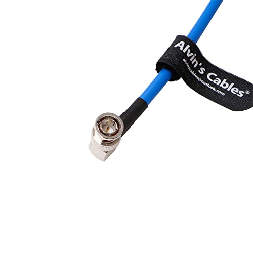 12G BNC-Coaxial-Cable Alvin's Cables HD SDI BNC Male to Male L-Shaped Original Cable for 4K Video Camera 1M Blue Right Angle 1m/3.3ft