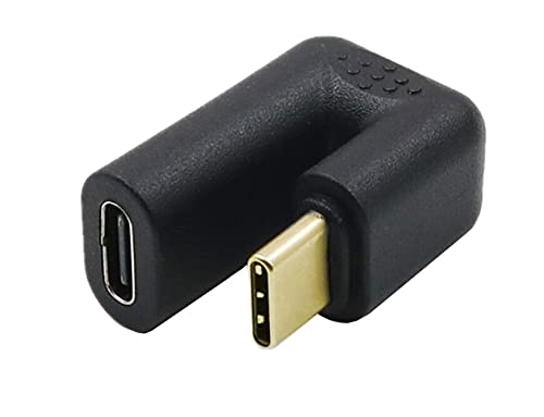 USB C U Shape Adapter, Qaoquda 180 Degree Angled USB 3.1 Type C (USB-C) Male to Female U Shape Adapter 4K60hz Resolution 10Gbps for Laptop, Tablet & Mobile Phone