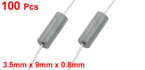 100 Pcs Axial Lead Cylinder Body Ferrite Beads Leads Black