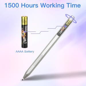 Surface Stylus Pen for Microsoft Surface Pro 11/X/9/8/7/6/5/4/3, Surface Go 4/3/2, Surface Laptop/Studio/Book Series, Pen with Level 1024 Pressure, Eraser & Right-Click, Palm Rejection (Silver) Silver