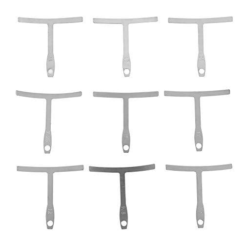 9 Pcs Understring Radius Gauge, Universal Guitar Gauge for Guitar Bass Bridge Fingerboard Saddle 7.25~20 Playing Accessories