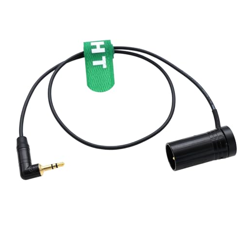 3.5mm 1/8" to Low-Profile XLR 3 Pin Balanced Audio Cable for Wireless Receiver Mic to Sony Canon Camera Mixer 50cm Black 3.5mm right-angle to XLR3M low-profile, black