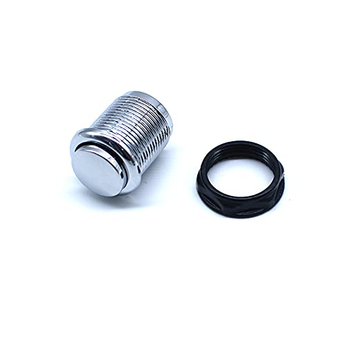 Arcity 5 Pcs 24mm Arcade Push Buttons Round Chrome Plated Silver Jamma MAME Video Game Parts Console Machine DIY New, HY-SHANL116