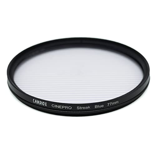 Cinepro EX Blue Streak Star Flare Filter - Cinematic Starlight Effect with rotatable Ring for DSLR mirrorless Video Camera (77mm) 77mm