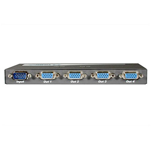 C2G 29551 4-Port VGA (UXGA) Monitor Splitter/Extender, TAA Compliant, Black - TAA Compliant