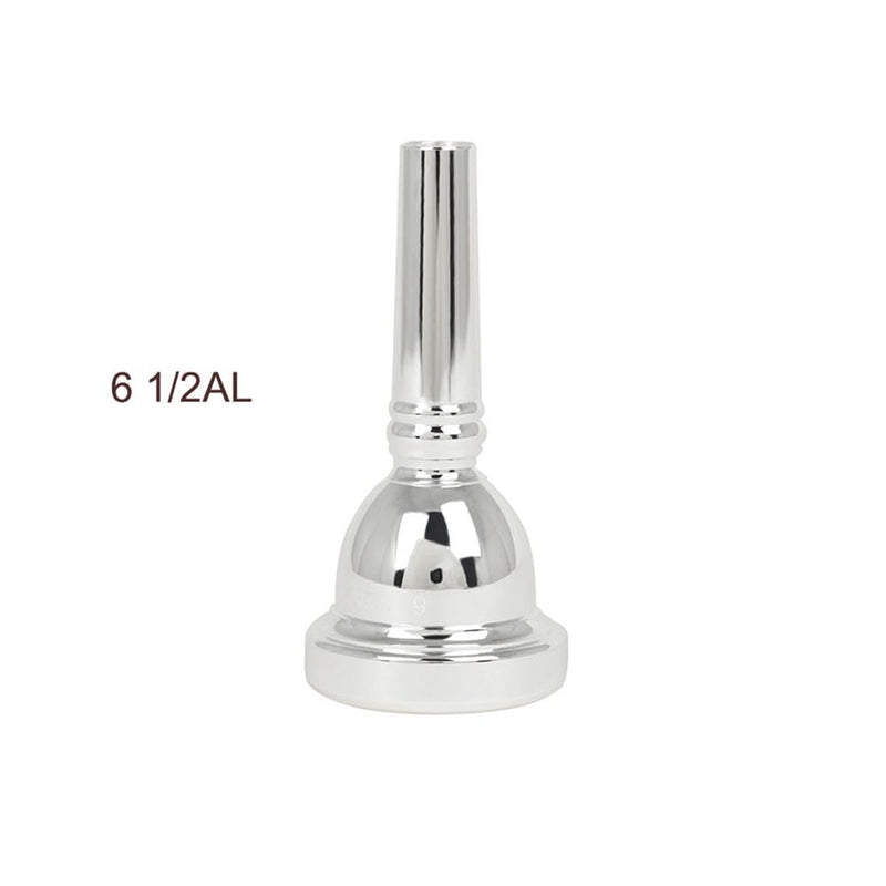 Professonal 6 1/2AL Tenor Trombone Mouthpiece Silver Plated, Euphonium Mouth Piece Replacement Brass Instruments Accessories