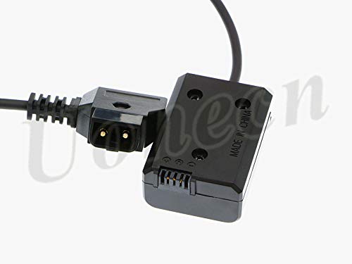 Uonecn NP-FW50 Dummy Battery to D-Tap Coiled Power Cable, 8V Camera Power Cord for Sony Alpha a7 a7R a7S a7II A6000 Series Cameras, Stretchable 12-36in A7 spring cable