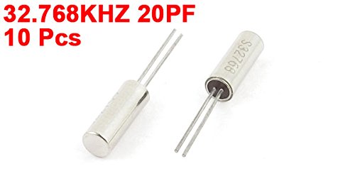 sourcing map 10pcs 3, 32768Hz 32.768KHz cylinder shaped crystal oscillators de