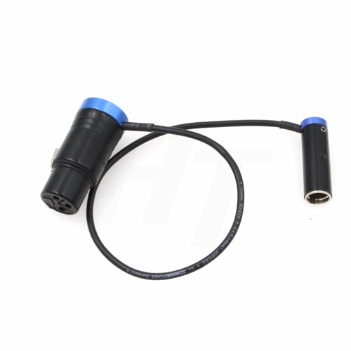 Audio Mixer Cable for Blackmagic Pocket Cinema 6K Canon C70 Camera, Mini XLR TA3M to XLR 3 Pin Right Angle Low-Profile 40cm Blue