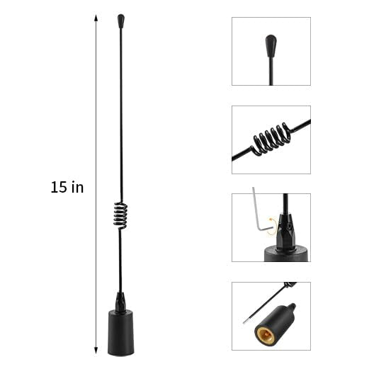 Long Range VHF Marine Radio Antenna 156-163MHz Antenna PL259 Connector with 16.5 Feet Low Loss Coaxial Cable for Midland Uniden Cobra Icom Yaesu Vertex Standard Marine Radio, Eifagur Spring Antenna