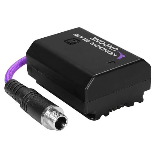 KONDOR BLUE x Gerald Undone | 4" Female Locking DC Barrel 2.1 to FZ100 Dummy Battery | for Sony FX3, A7 Series – Built for Filmmakers Using External Power | Purple