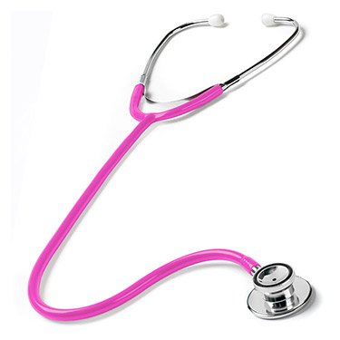 NCD Medical Neon Pink Tubing Dual Head Stethoscope