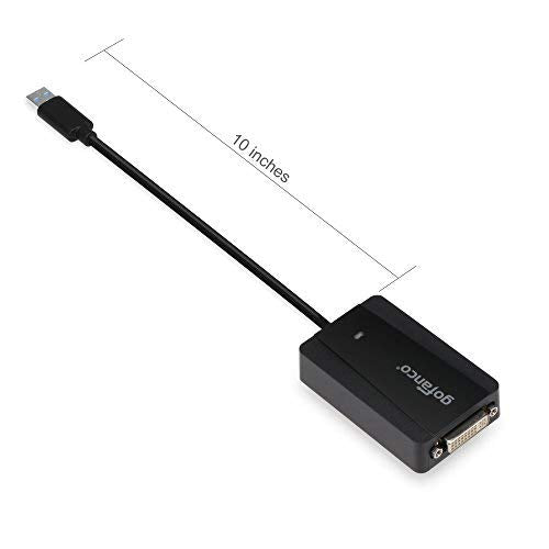 gofanco USB 3.0 to DVI Video Graphics Adapter for Multiple Monitors - Up to 2048x1152 for Windows and macOS, DisplayLink Chip, Includes DVI-to-VGA Adapter for VGA Monitor, USB DVI (USB3DVI) USB 3.0 to DVI / VGA