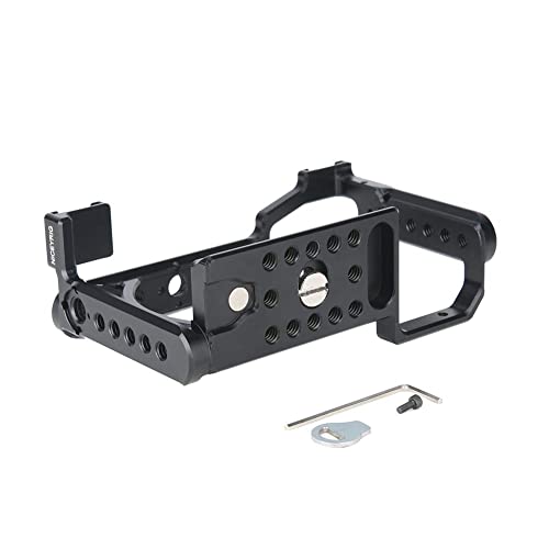 NICEYRIG Camera Cage for Sony A6400 A6500 A6100, with 1/4'' 3/8'' Locating Hole NATO Rail and Cold Shoe - 343