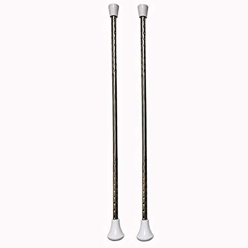 2 Pcs Twirling Baton 26-Inches Marching Band Baton Spinning Dance Baton Metal Gymnastics Parade Stick for Child in Majorette with 2 Dance Ribbon Streamer 2 White