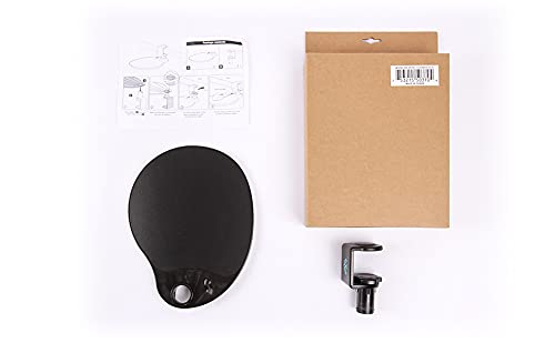EHO Under-Desk Mouse Platform/Clip on Mouse Pad Rotating 360 Degree, Ergonomic Mouse Tray Attachment, Office Mouse Pad, Slide Out Mouse Tray (Black), Suitable for 1.5" (3.81 cm) Thickness Desk Black