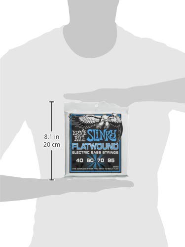 Ernie Ball Extra Slinky Flatwound Bass Guitar Strings, 40-95 Gauge (P02815) Extra (40-95) 4-String