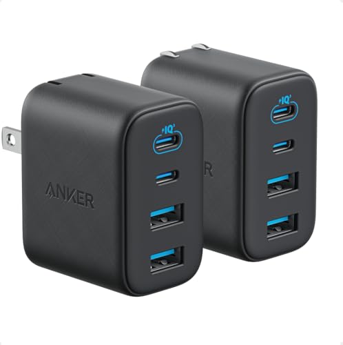 Anker Cable [2 Pack, 10FT], USB A to USB C Cable for iPhone 17 Series,Zolo Charger Block, 2-Pack 4-Port Wall Adapter with 50W Max Output