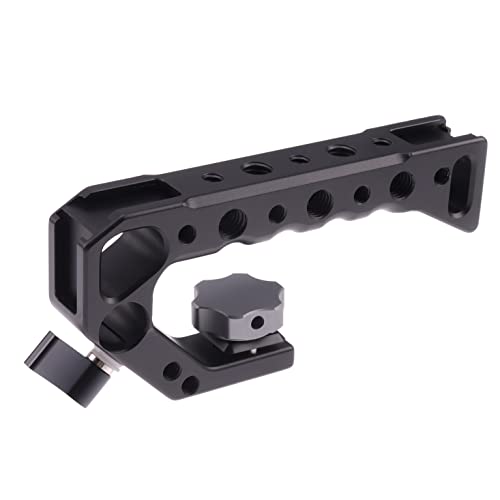 Hersmay A7III Cage with Top Handle, A9 Camera Cage for Sony A7III / A7RIII /A9 /A7II Mirrorless Camera, Multiple 1/4" 3/8" Screw Holes for Vlogging Video Shooting Filmmaking Rig For Sony A7III/A7RIII/A9/A7II