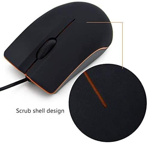 Wired Mouse, USB Wired Computer Mouse for Right or Left Hand, Ergonomic Computer Mouse with Durable Clicks for PC, Computer, Laptop, Desktop, Chromebook, Notebook, Mac (Black)