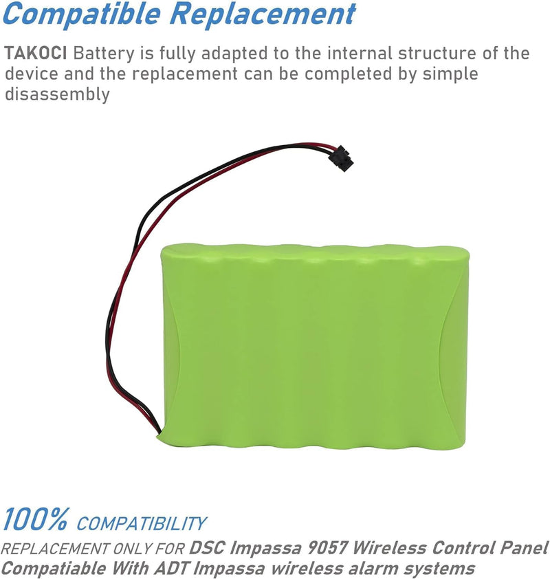 [AUSTRALIA] - 7.2V 3600mAh Battery Replacement Compatible with 6PH-H-4/3A3600-S-D22 DSC IMPASSA SCW9057 SCW-9055 ADT SCW9057G-433 Wireless Security System Alarm Panel (1 Pack) 1 PCS 7.2V 3600mAh battery 