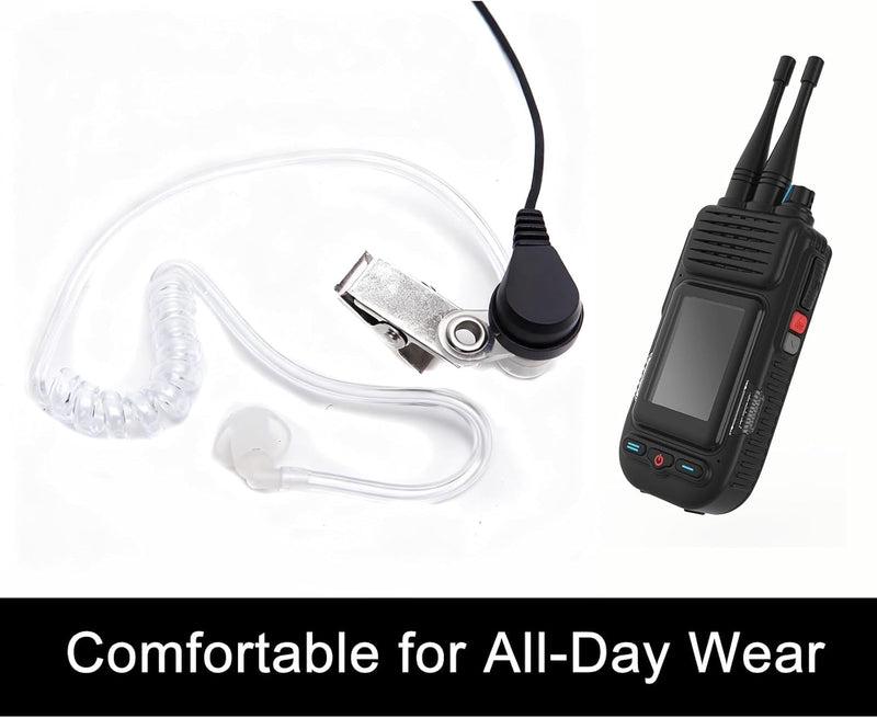Covert Acoustic Tube Walkie Talkie Earpiece Surveillance Headset with Mic Compatible with 2 Pin Kenwood Two Way Radio 1 pack