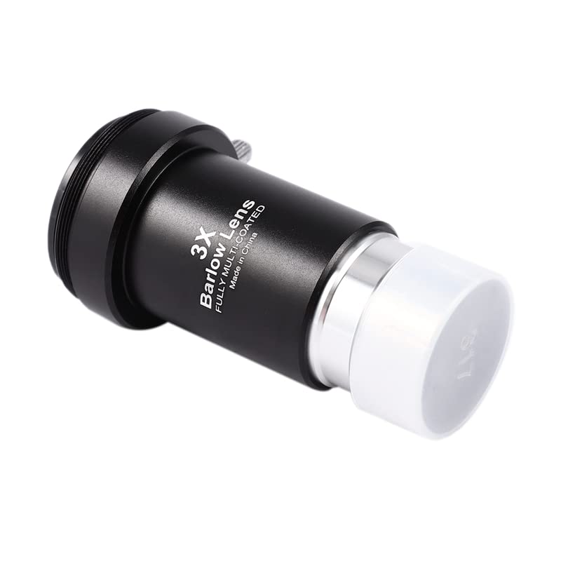 Barlow Lens 3X, 1.25 Inch Fully Multi-Coated Metal Barlow Lens with M42 Thread Camera Connect Interface for Telescope Eyepiece