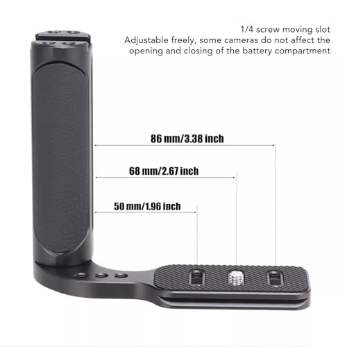 Camera Universal Side Handle Grip, Cold Shoe Mount, Ergonomic Design for DSLR and Mirrorless Cameras