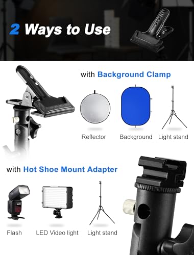Selens 2 Pack Photography Reflector Clamp Holder Speedlite Hot Shoe Bracket Two Packs