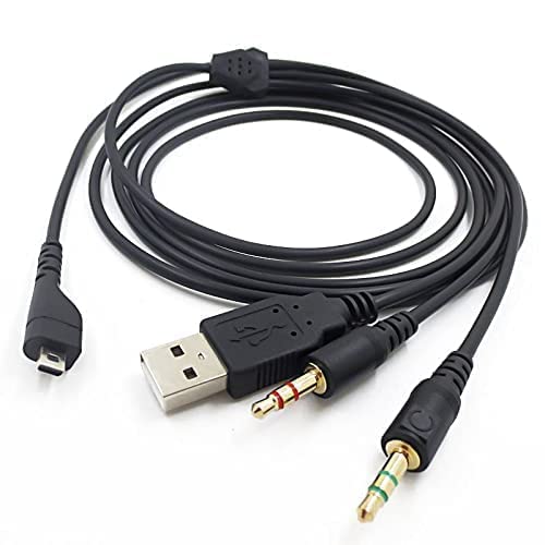 3.5mm Replacement Arctis Headset Cord Audio Cable Charging Wire Compatible with SteelSeries Arctis 7, Arctis 5, Arctis 3, Arctis Pro Wireless, Arctis Pro Gaming Headsets to PC Laptop