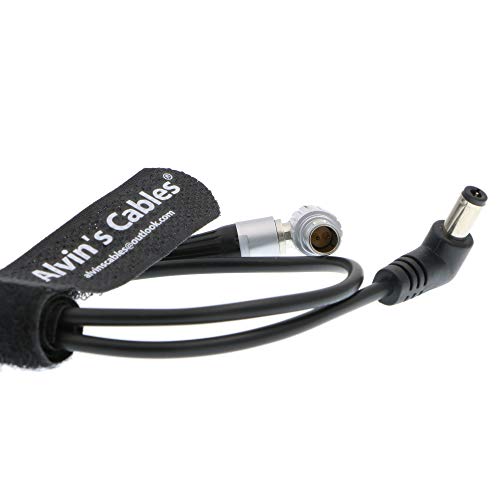 Alvin's Cables DC Right Angle to 2 Pin Male Cable for Teradek Bolt Transmitter, Z-CAM E2 Flagship Series Cameras (E2-S6/E2-F6/E2-F8) from Tilta Battery Plate 45CM RA 2 pin to RA DC
