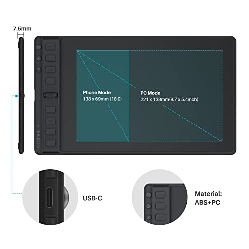 HUION Inspiroy 2 Medium Drawing Tablet with Artist Glove