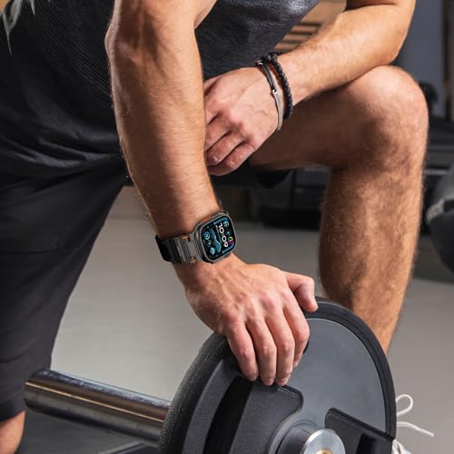 Rubber Band Compatible with Apple Watch Band 49/46/45/44/42mm, Navy Blue/Black and Black/Black