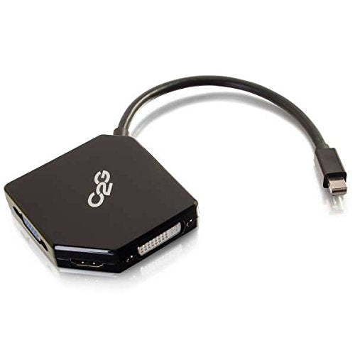C2G Legrand Mini DisplayPort Adapter, DisplayPort to HDMI/VGA/DVI Adapter, 4K Displayport Adapter, Male to Female Adapter Converter, Black Digital Display Adapter, 1 Count, C2G 54341